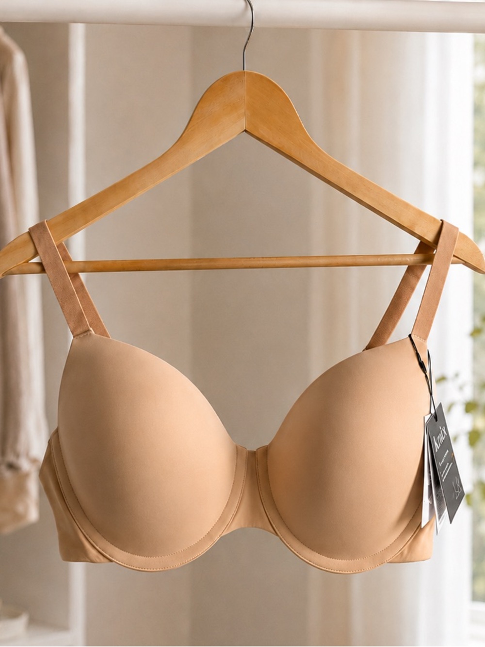 Knix FreeFlex Demi Bra 42D Warm Sand Nude Beige NWT